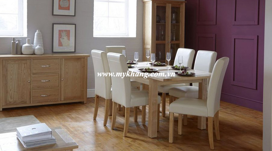 Mẫu bàn ăn ghế bọc nệm thanh lịch cho nội thất bếp hiện đại