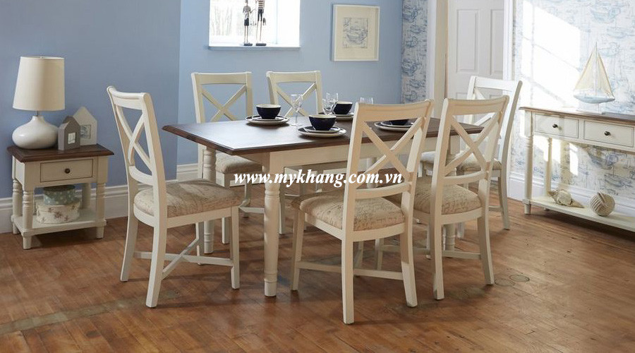 Mẫu bàn ăn ghế bọc nệm thanh lịch cho nội thất bếp hiện đại