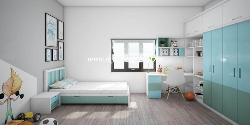 Mẫu thiết kế nội thất phòng ngủ tiện nghi cho bé năm 2017