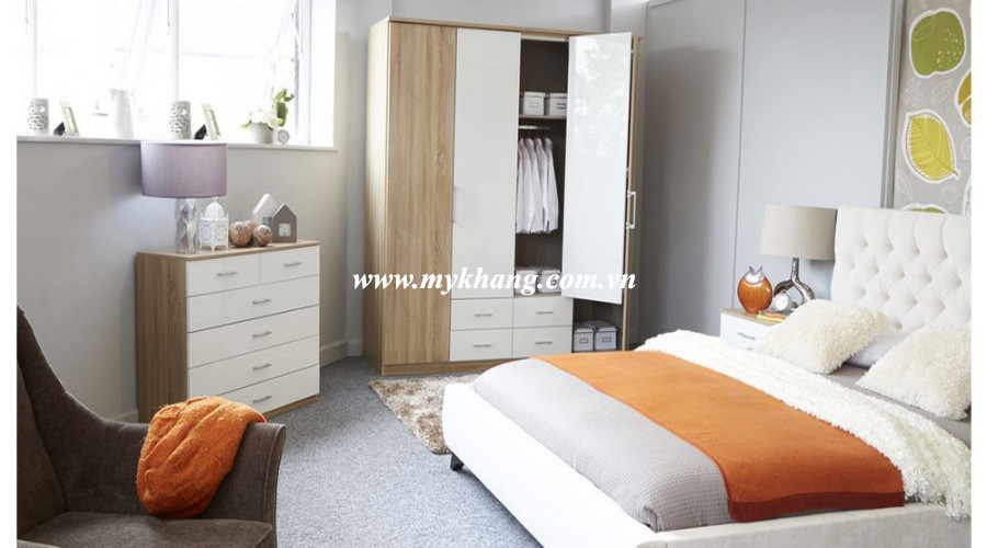Mẫu tủ áo thiết kế hiện đại cho không gian nội thất phòng ngủ
